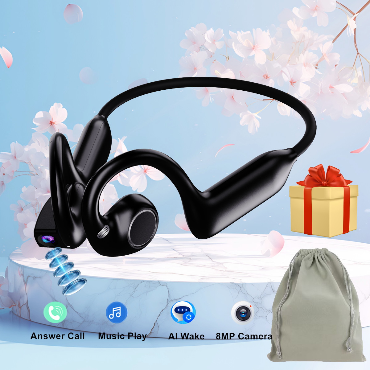 New Smart Camera Earphone Bone - Bone Conduction Running Headphones 评论和价格