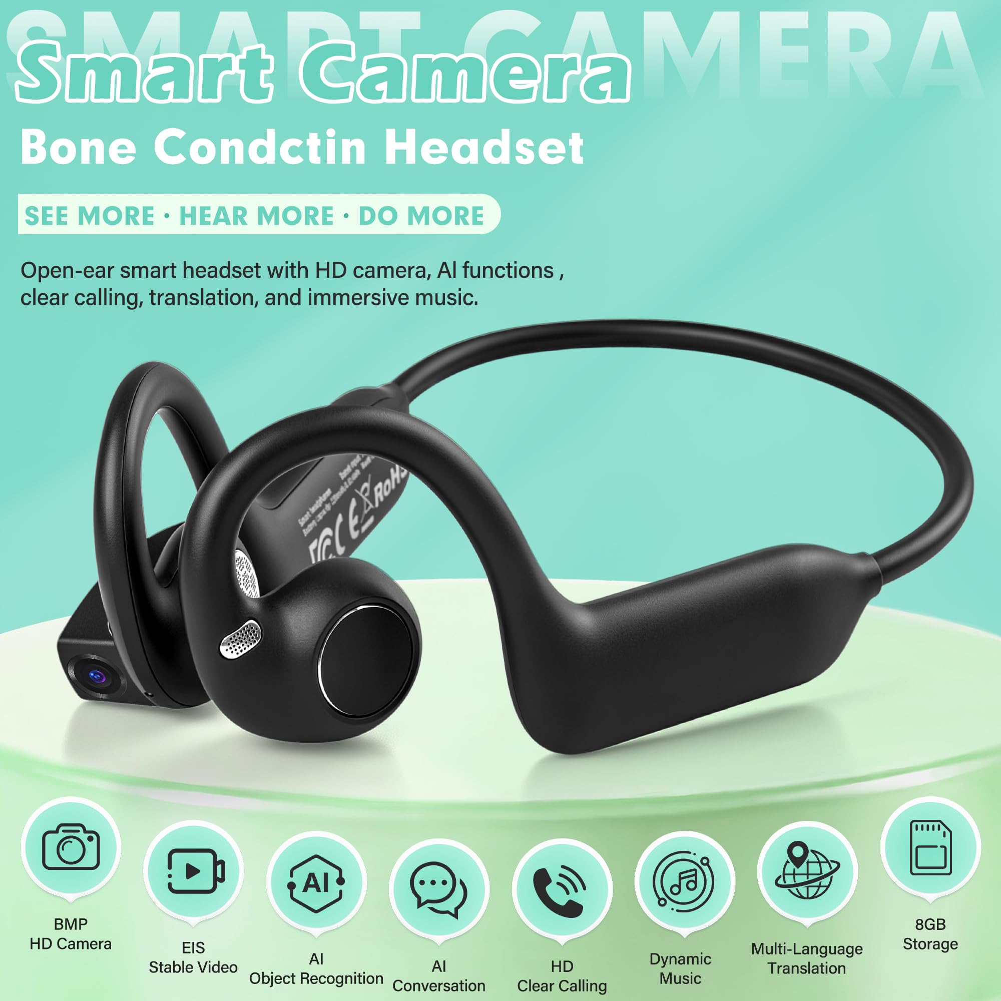 E12 Ear Hook Bone Conduction H - Bone Conduction Running Headphones 评论和价格