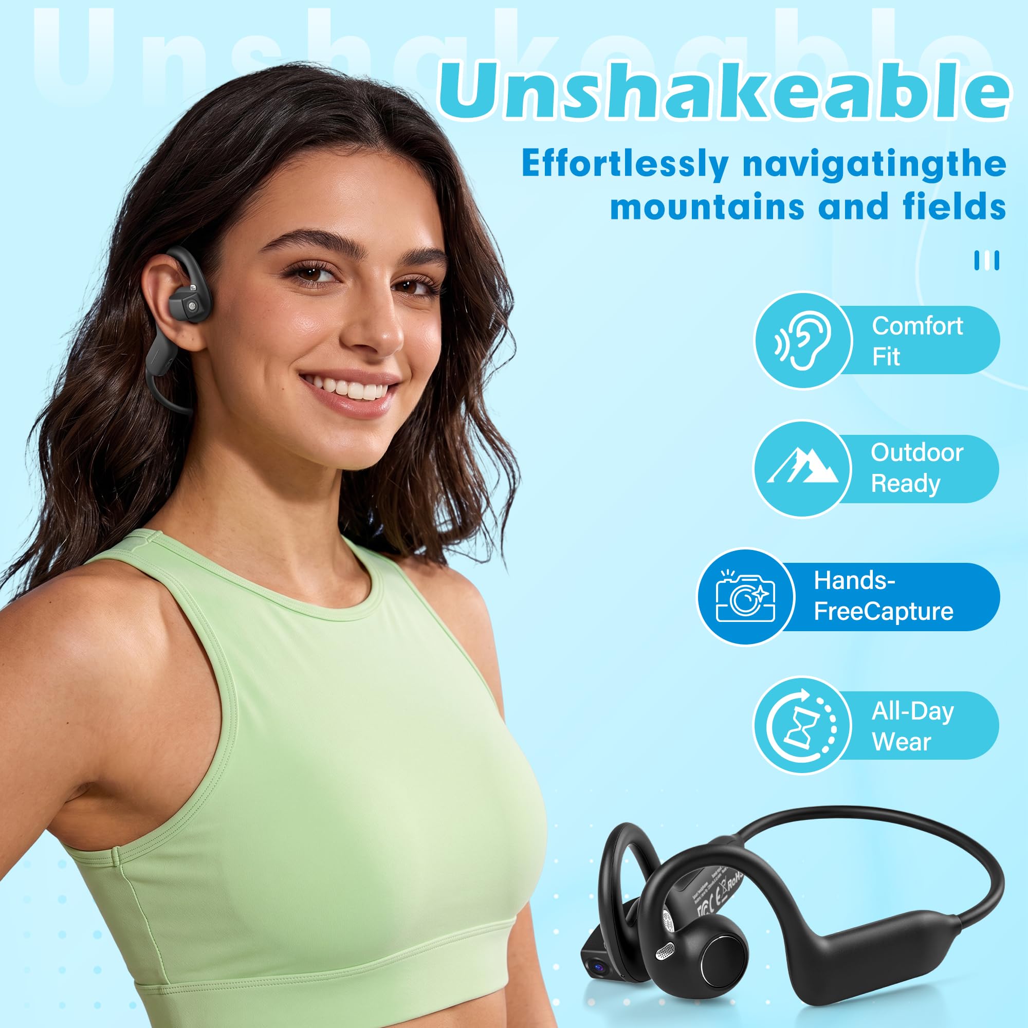 E12 Ear Hook Bone Conduction H - Bone Conduction Running Headphones 评论和价格