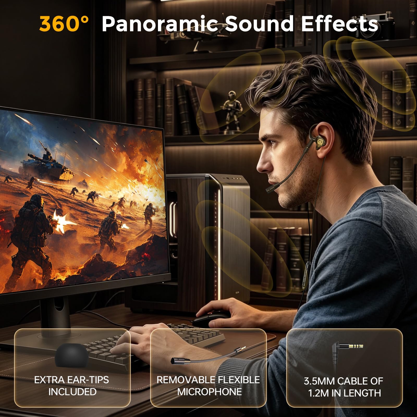 3.5mm / Type-C Wired Gaming Ea - Type C Wired Earphones With Mic 评论和价格