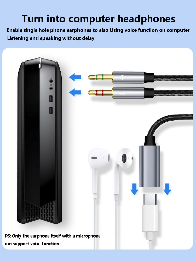 3.5mm Male to Type-C Aux Audio - Type C Wired Earphones With Mic 评论和价格